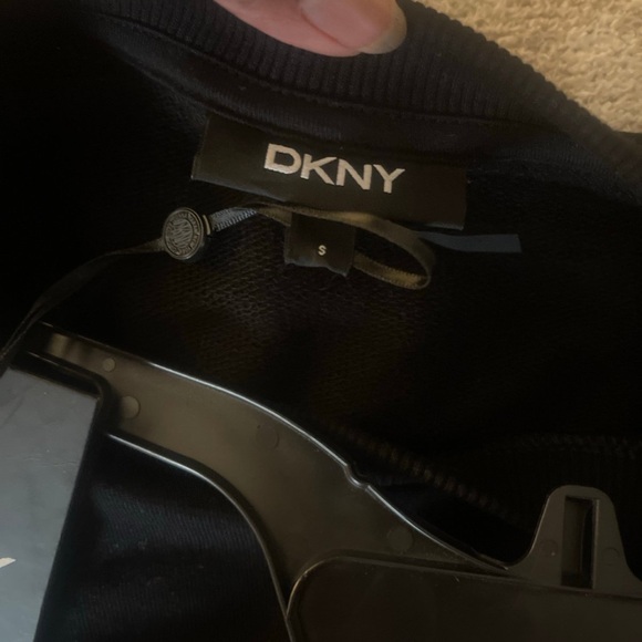 DKNY black logo sequin sweater top - Picture 2 of 3